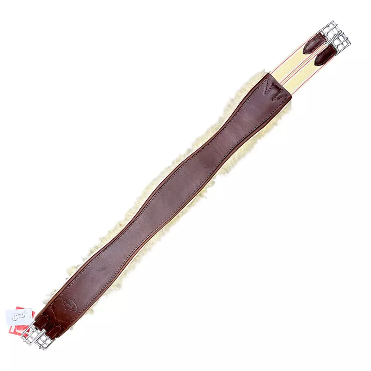 Edgewood Sheepskin Single End Elastic Girth in Brown - 44"