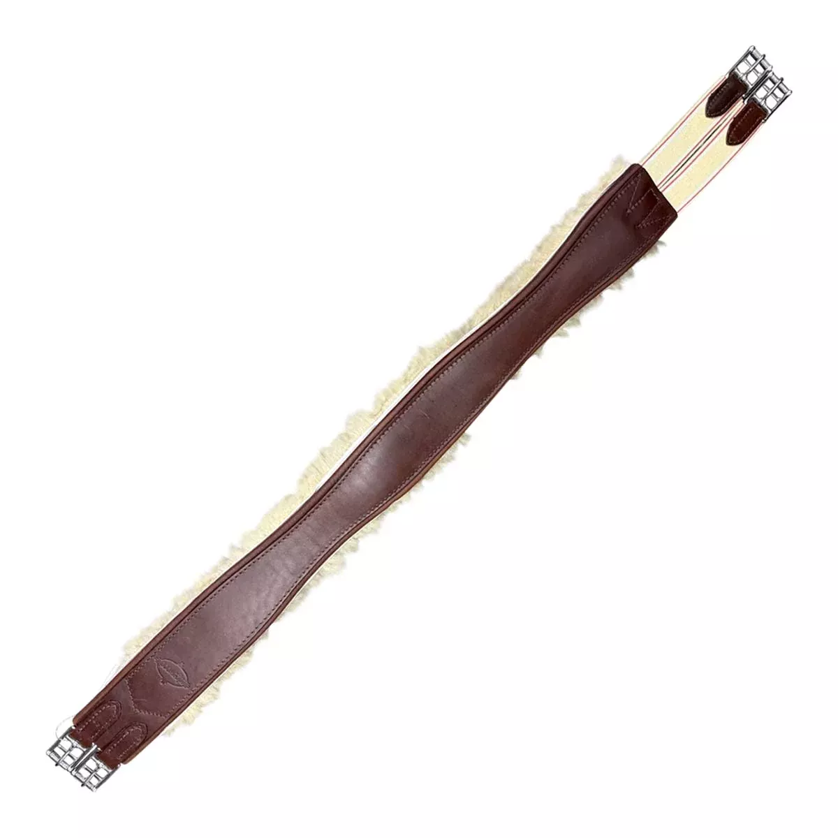 Edgewood Sheepskin Single End Elastic Girth in Brown - 46"