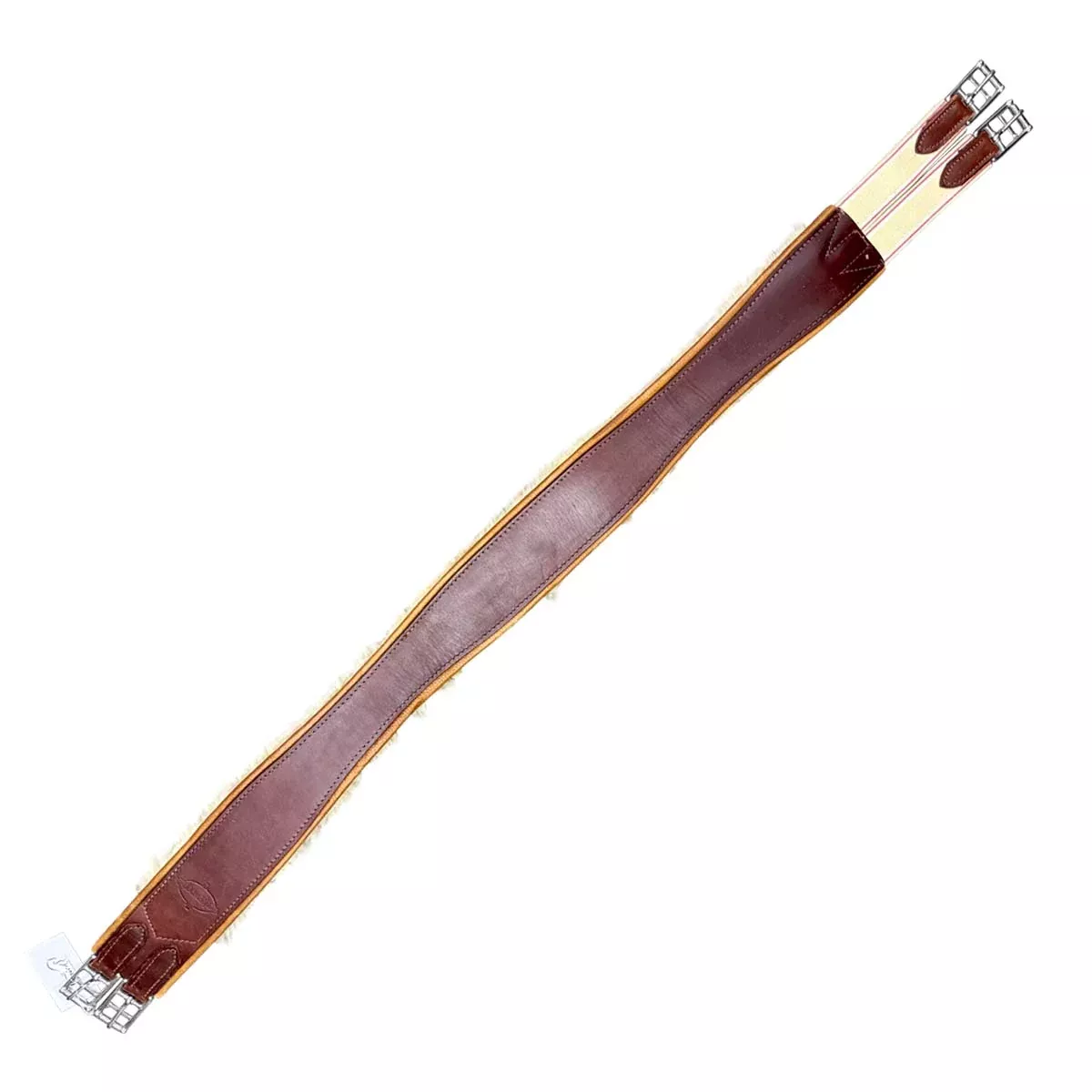 Edgewood Sheepskin Single End Elastic Girth in Brown - 50"
