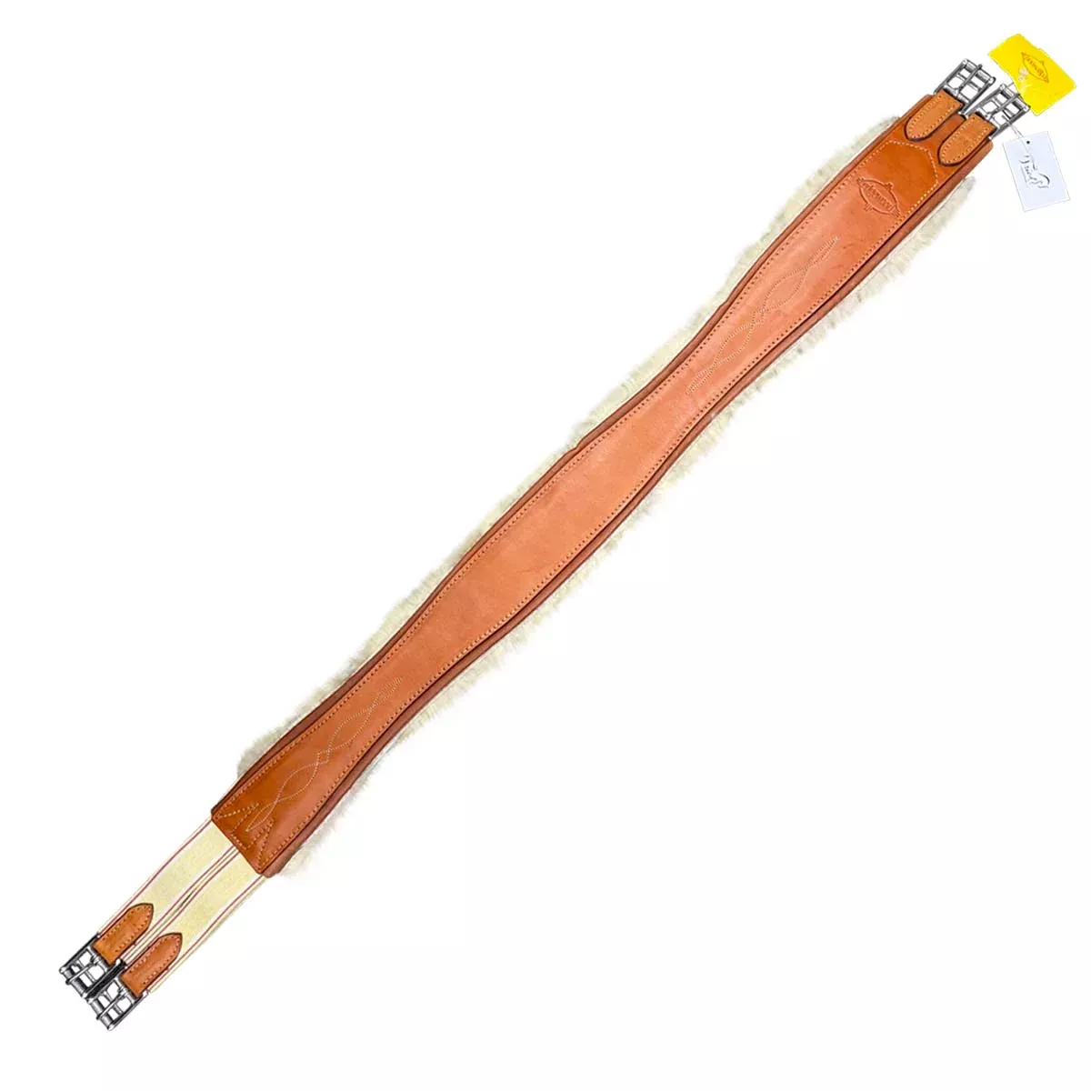 Edgewood Sheepskin Single End Elastic Girth in Chestnut - 48"