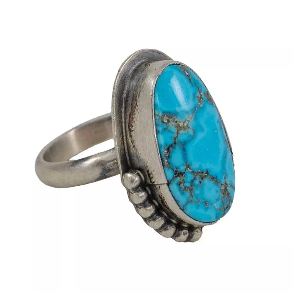 Eli Skeets Kingman Turquoise Ring - Size 5.5
