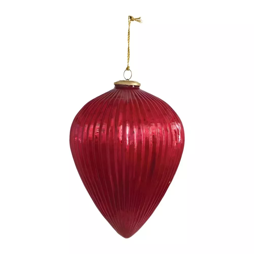 Embossed Mercury Glass Ornament - 9" x 12"