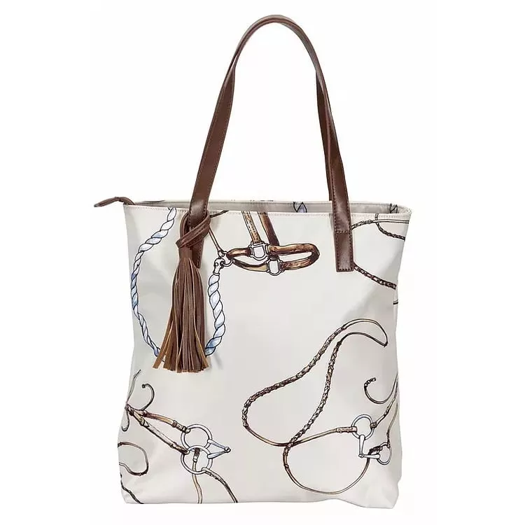 Equestrian Tote Bag Bridles with Tassel