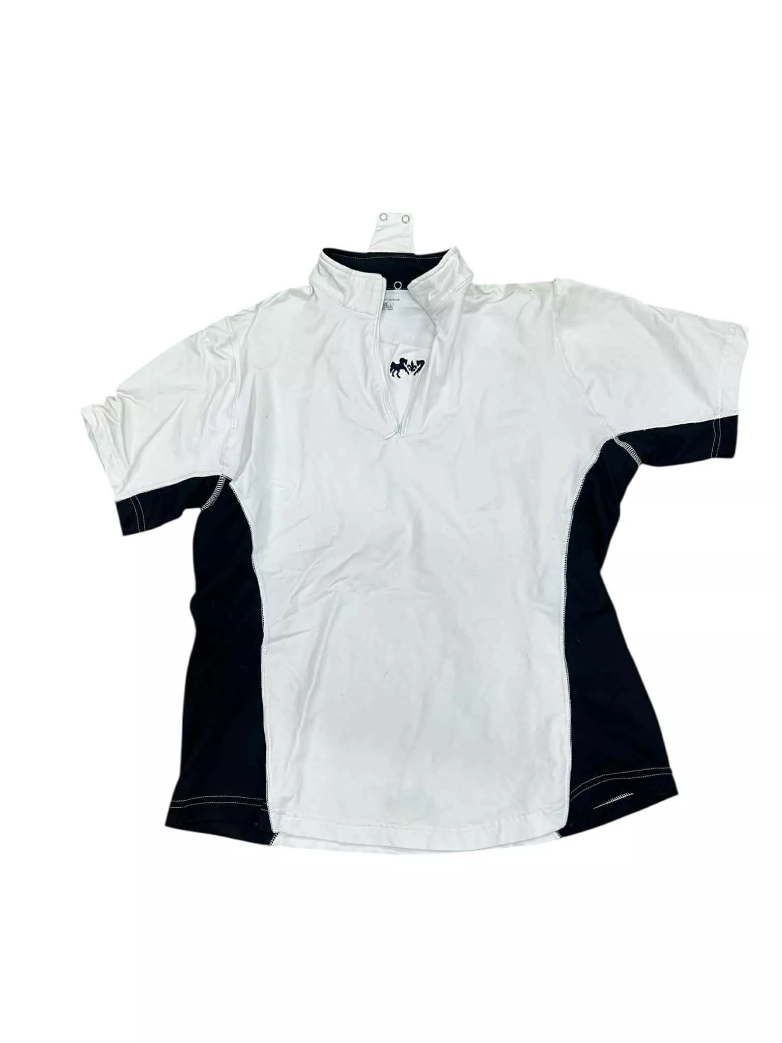 Equine Couture SS Top - White/Navy - Large - USED