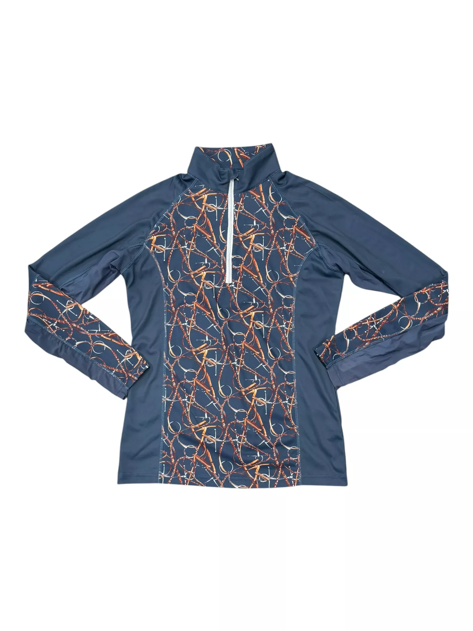 Equine Couture Sun Shirt - Blue/Bridles - M - USED