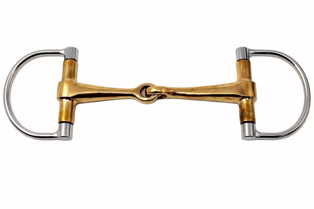 Equine Stainless Steel D-Ring Snaffle Copper Mouth Horse Bit Tack 35444