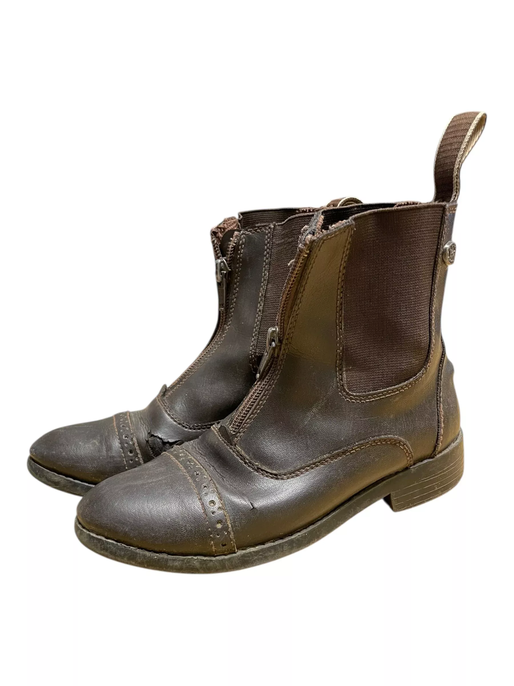 EquiStar Synthetic Paddock Boots - Brown - Youth 10 - USED