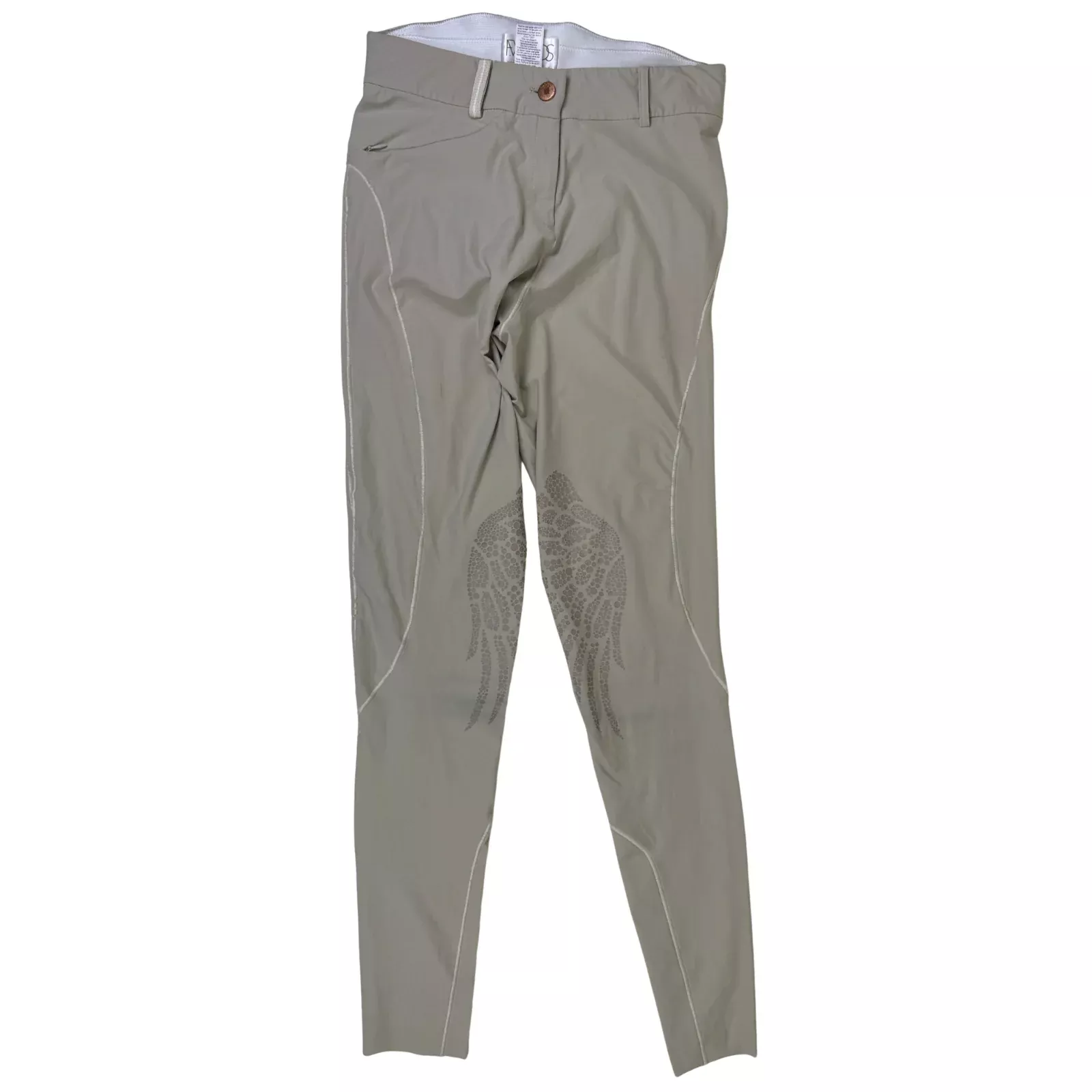 F. Words 'Frontier' Knee Patch Breech in Tan - Women's Small