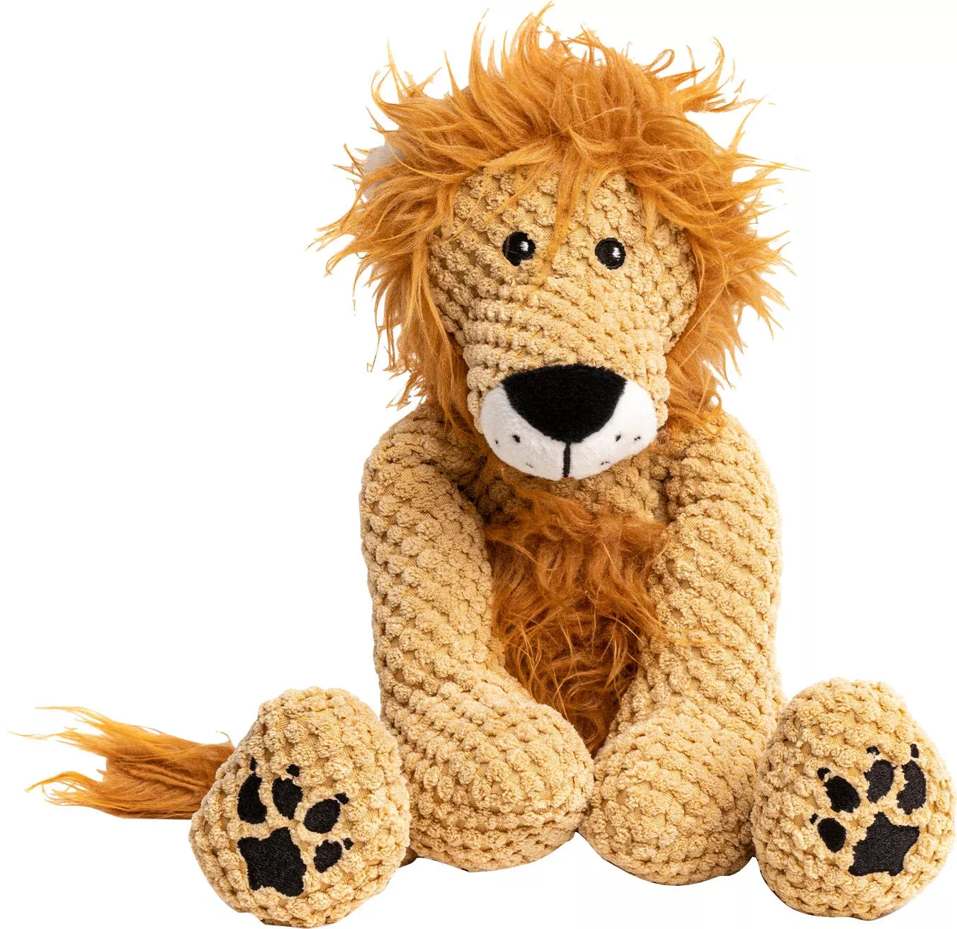 FabDog Floppy Lion Dog Toy, Tan, Large
