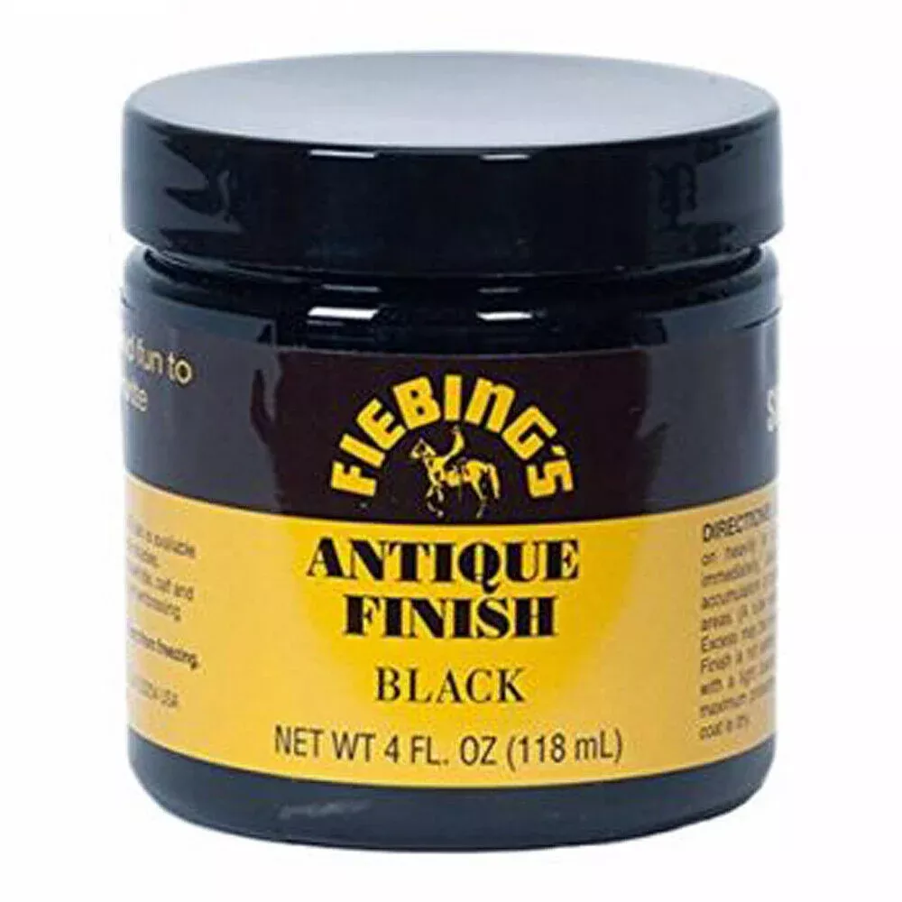 Fiebing's Antique Finish Black 4 oz Leather Staining Paste Paste Formula