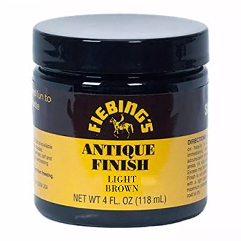 Fiebing's Antique Finish Light Brown 4 oz Leather Staining Paste Formula for Tooling
