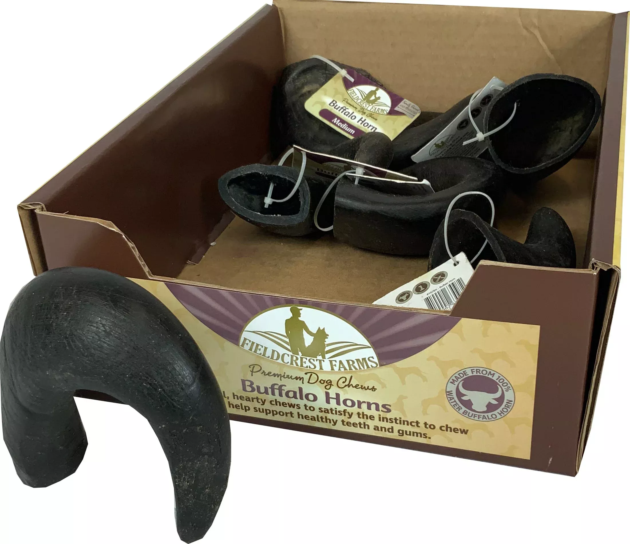 Fieldcrest Farms Buffalo Horns Dog Chew, Medium