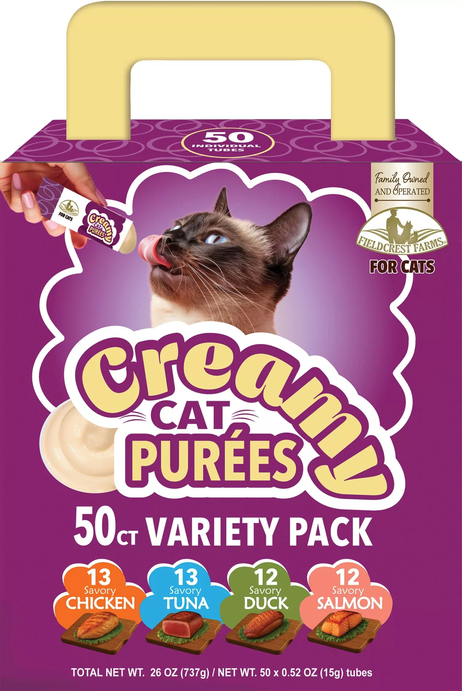 Fieldcrest Farms Creamy Cat Purees Assorted 50 Ct