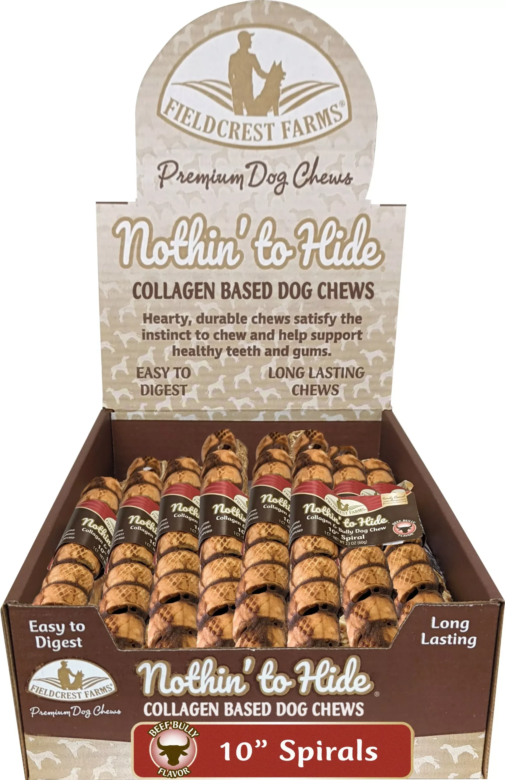 Fieldcrest Farms Spirals, Bully, 10 in, 24 Pack
