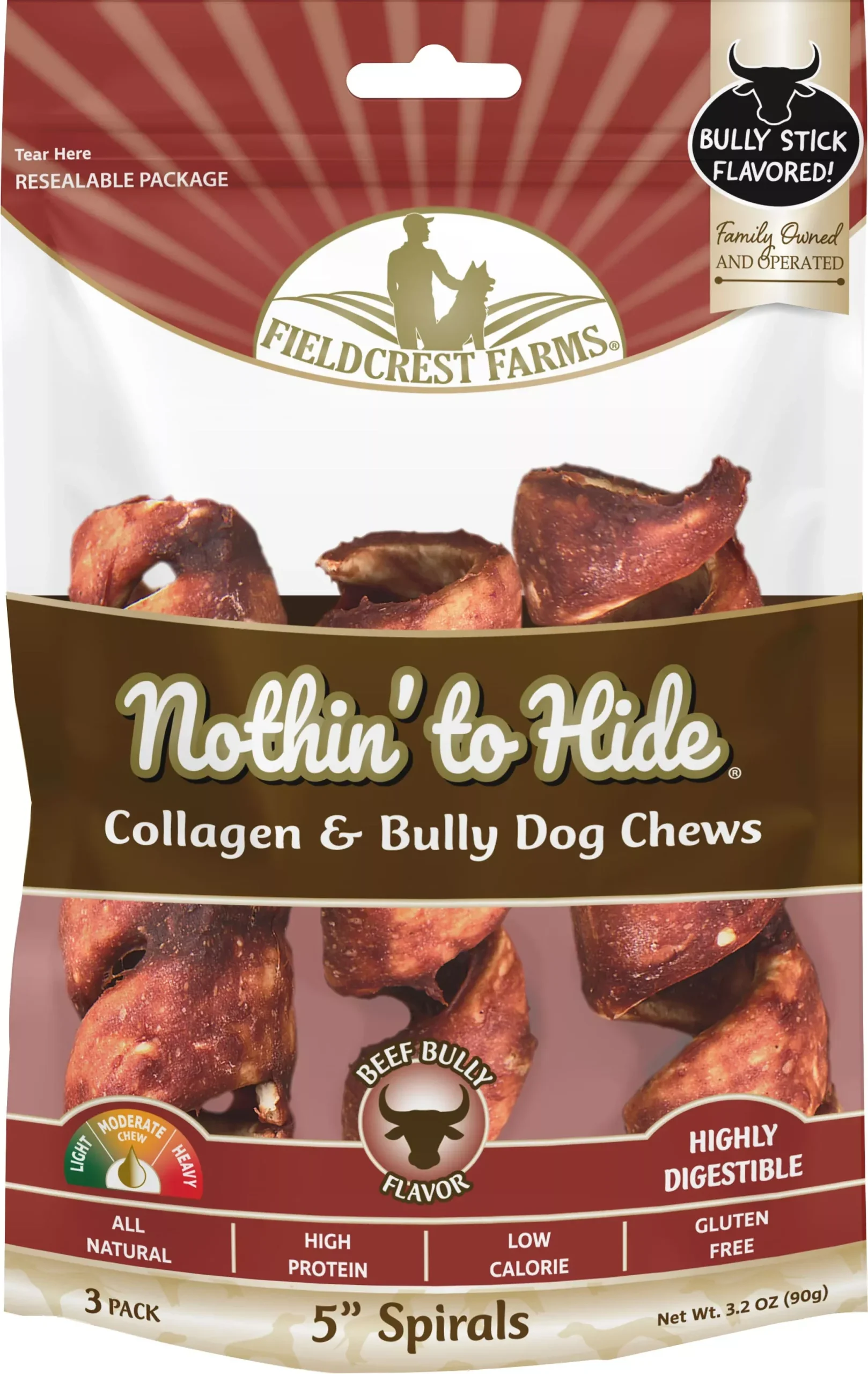 Fieldcrest Farms Spirals, Bully, 5 in, 3 Pack
