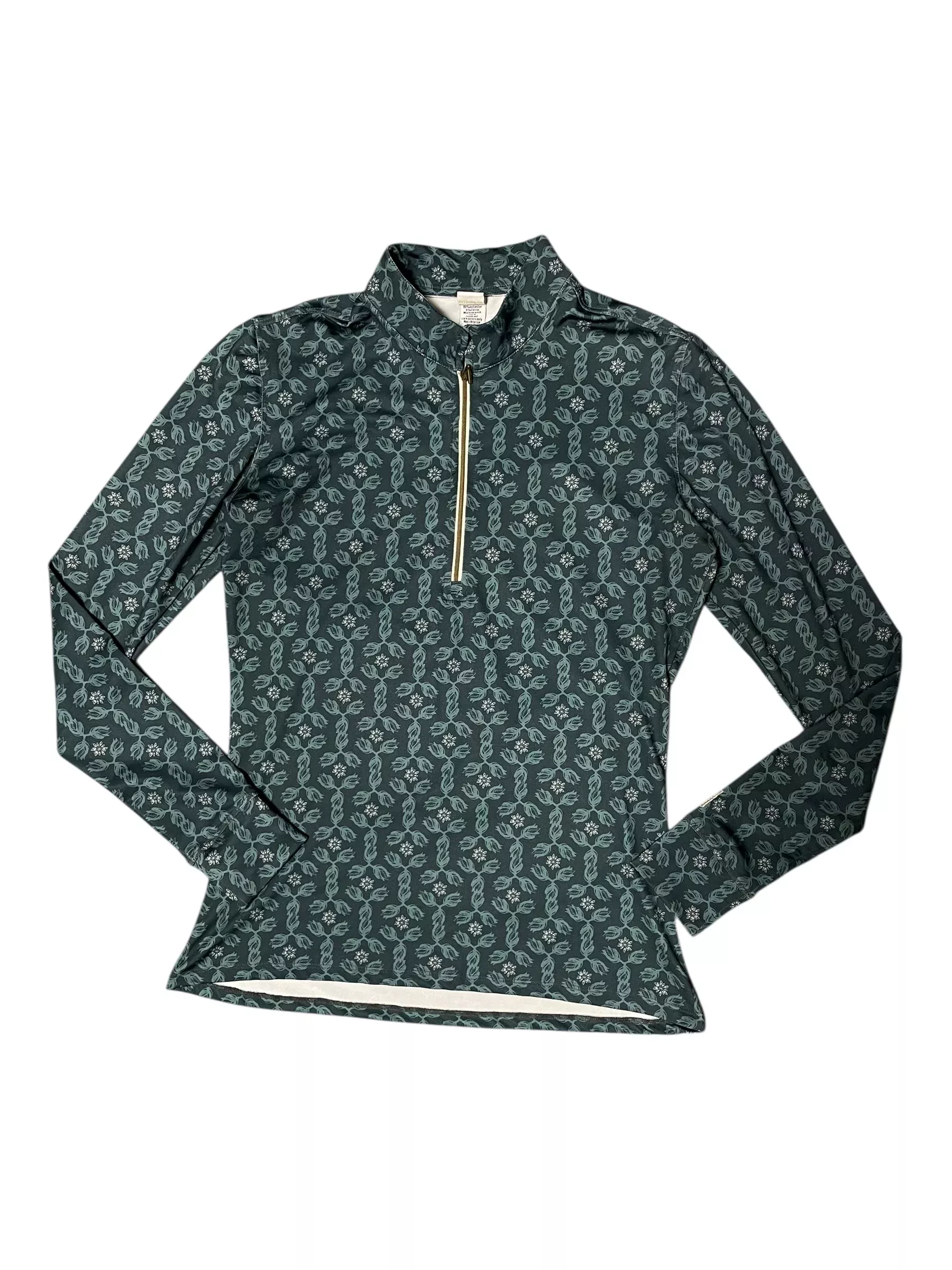 FITS LS Quarter Zip - Blue/Flower Pattern - L - USED