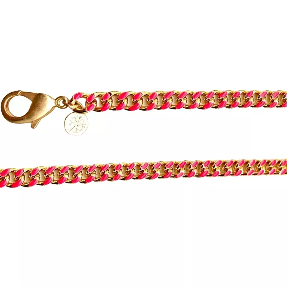 Flat Curb Candy 18" Chain - Hot Pink