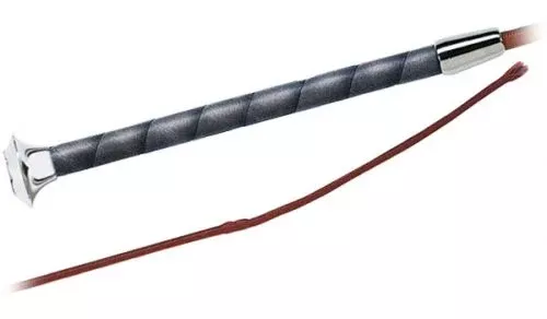 Fleck Nylon Dressage Whip with Leather Grip