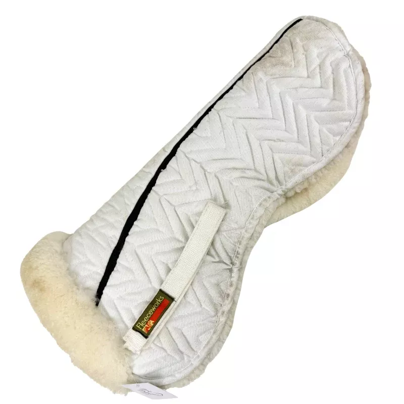 Fleeceworks FXK Half Pad w/ Plain Edge in White - Medium
