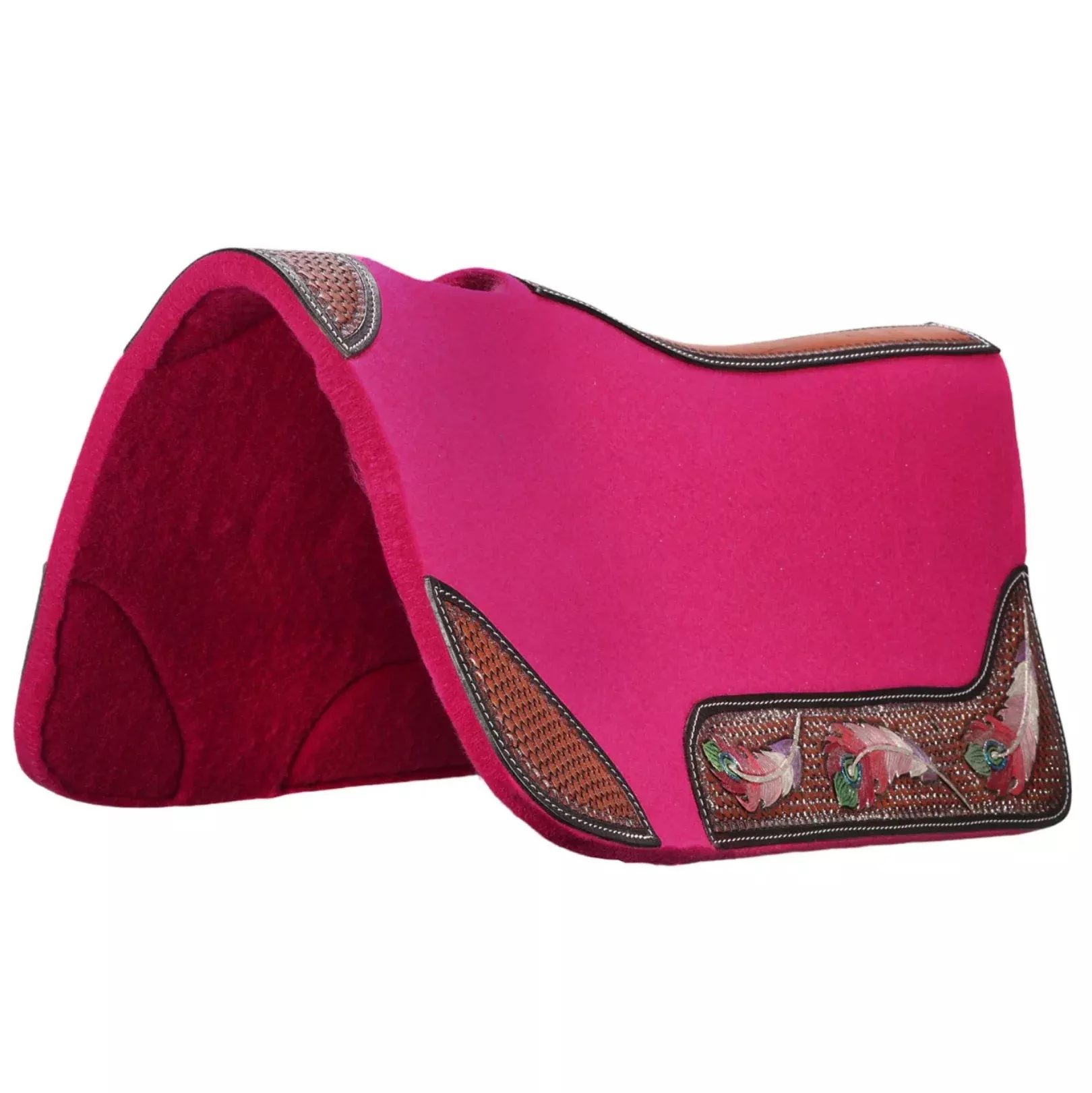 Fort Worth Feather Tooled Felt Saddle Pad