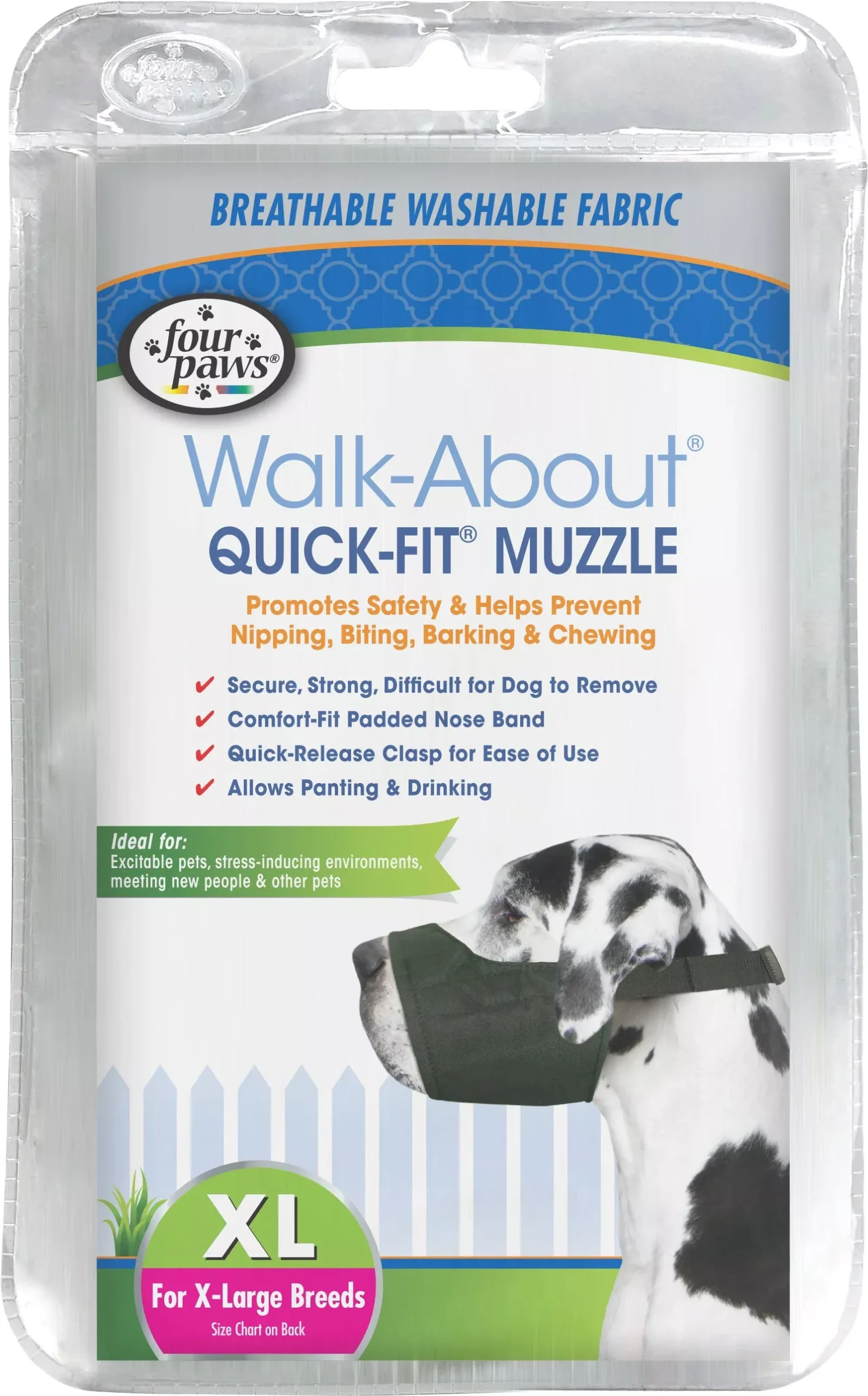 Four Paws Walk About Quick Fit Dog Muzzle Size XL/5 Black