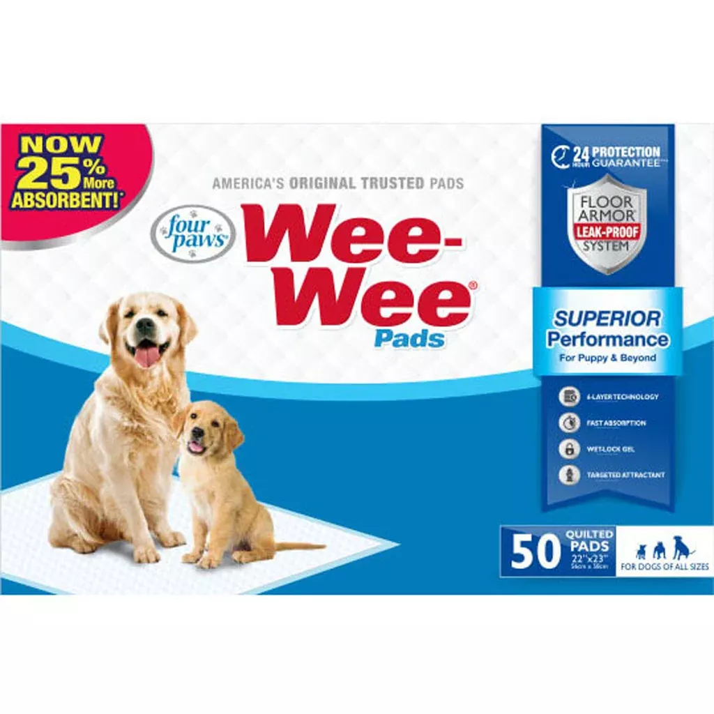 Four Paws Wee-Wee Pads, 22 x 23 In, 50 Pack