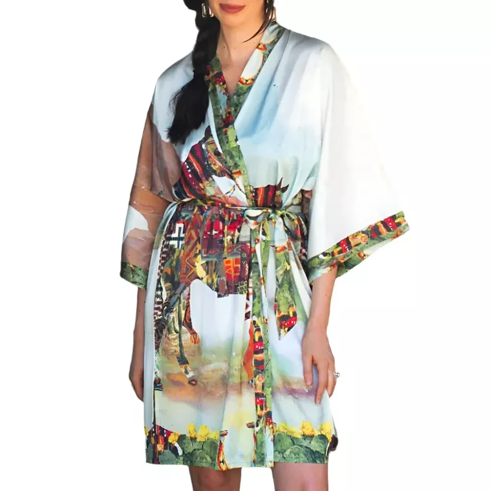 Fringe Scarves "Haute Horse" Kimono Robe