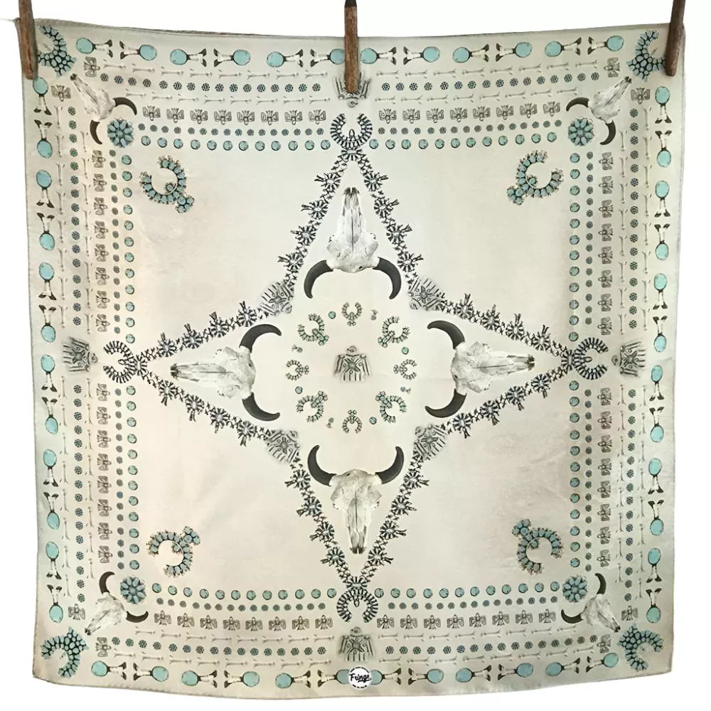 Fringe Scarves "Squash Blossomed" Long Wild Rag