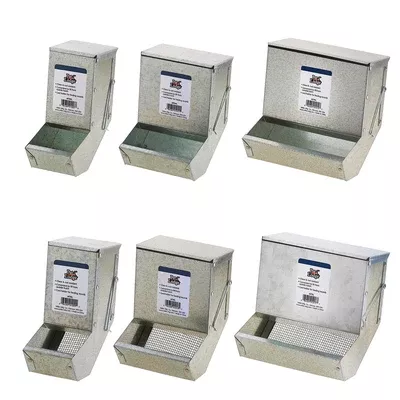 Galvanized Small Animal Feeder with Lid