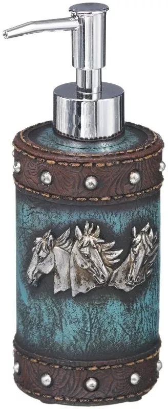 Gift Corral Horse Head and Blue Leather Soap Pump