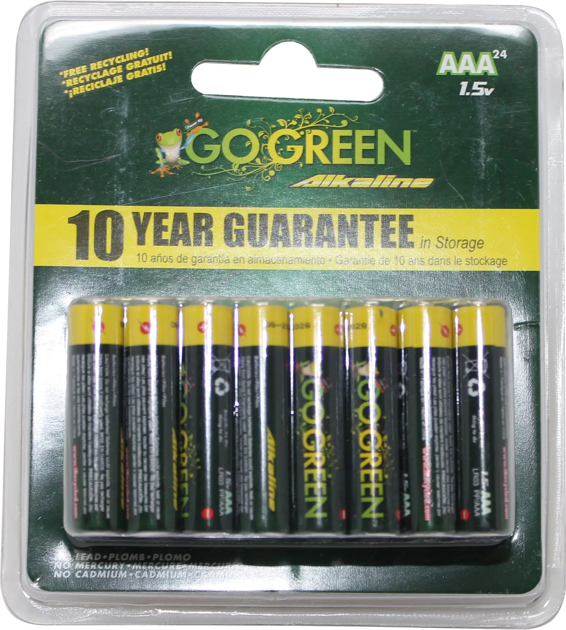 GoGreen Alkaline AAA Batteries, 24 Pack