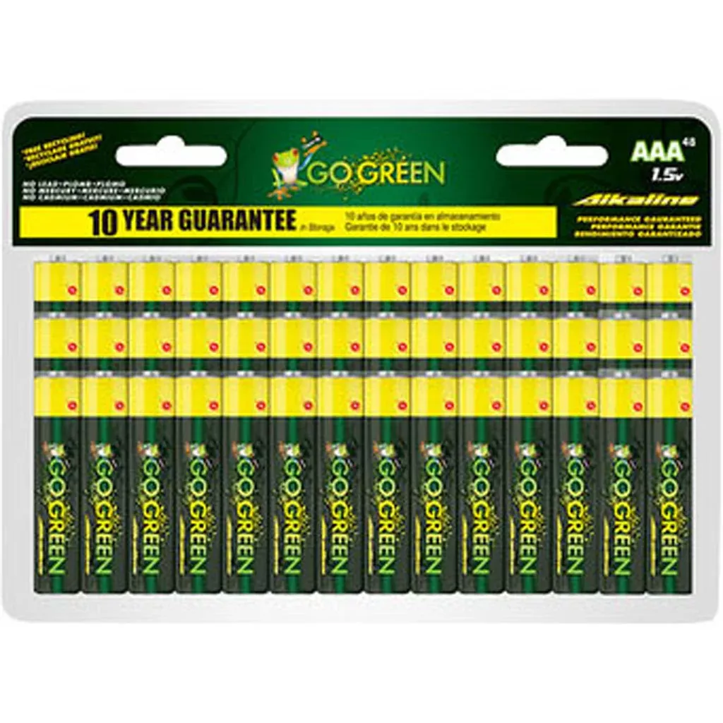 GoGreen Alkaline AAA Batteries 48-Pack