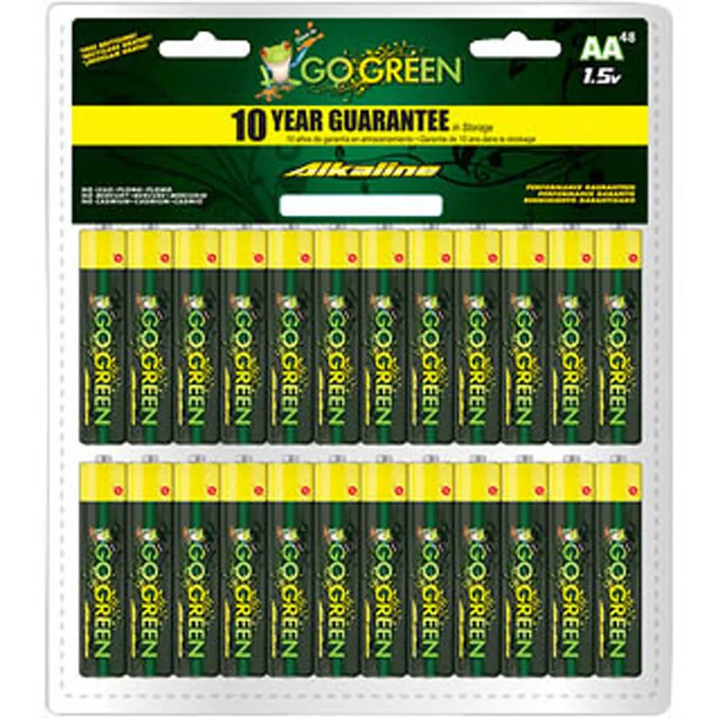 GoGreen Power AA Alkaline Batteries, 48 Pack