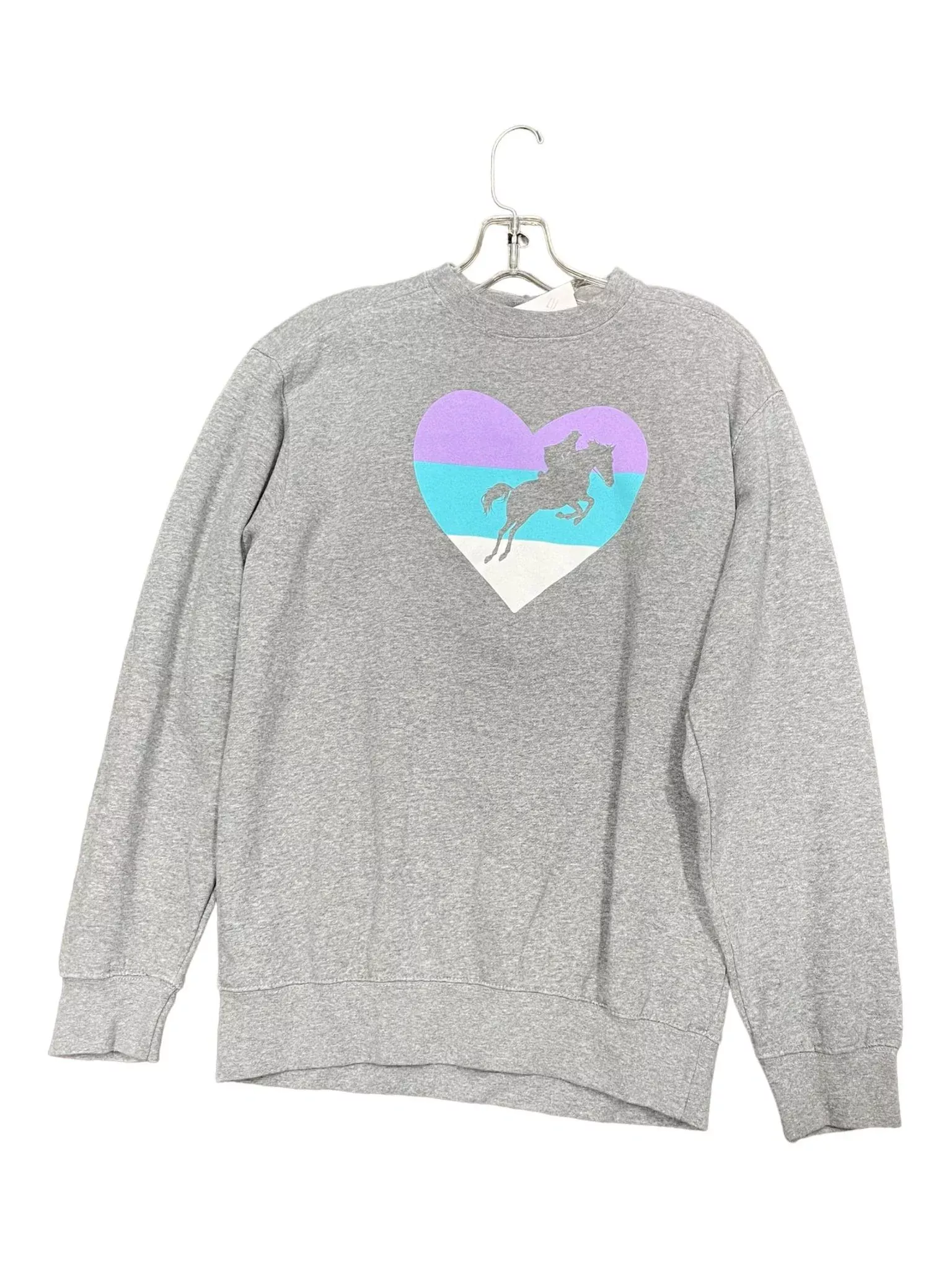 Gold Print Horse Crewneck - Blue - S - USED
