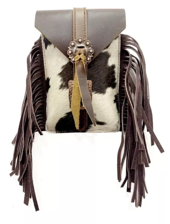 Hair on Cowhide Rear Cinch Saddle Bag