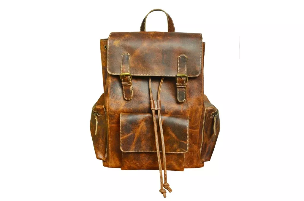 Handcrafted Full-Grain Distressed Genuine Tan Leather Vintage Weekender Carry-On Luggage Gym Sports Duffle Travel Bag 18AXD04TN