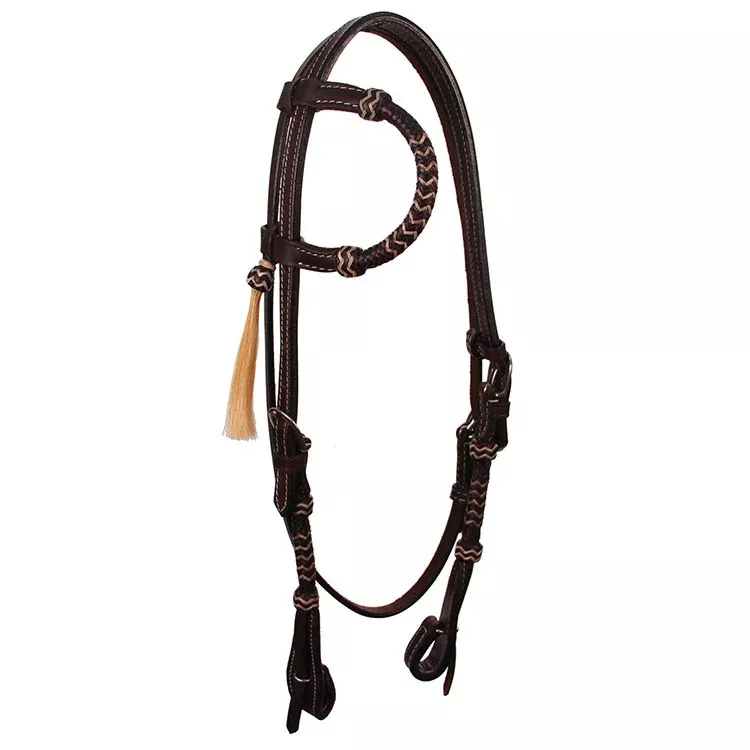 Headstall 1 Ear w/Dark Round Rawhide