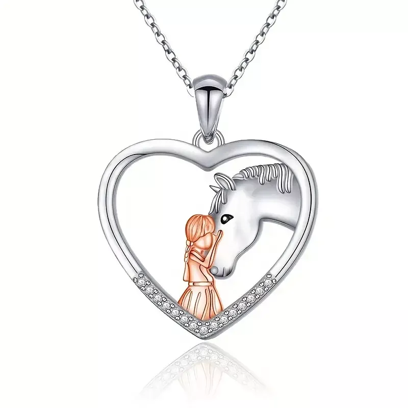 Heart Horse Pendant Necklace