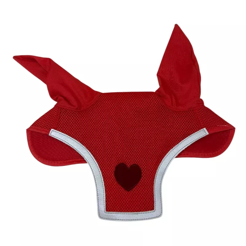 Heart Mesh Bonnet in Red - Full