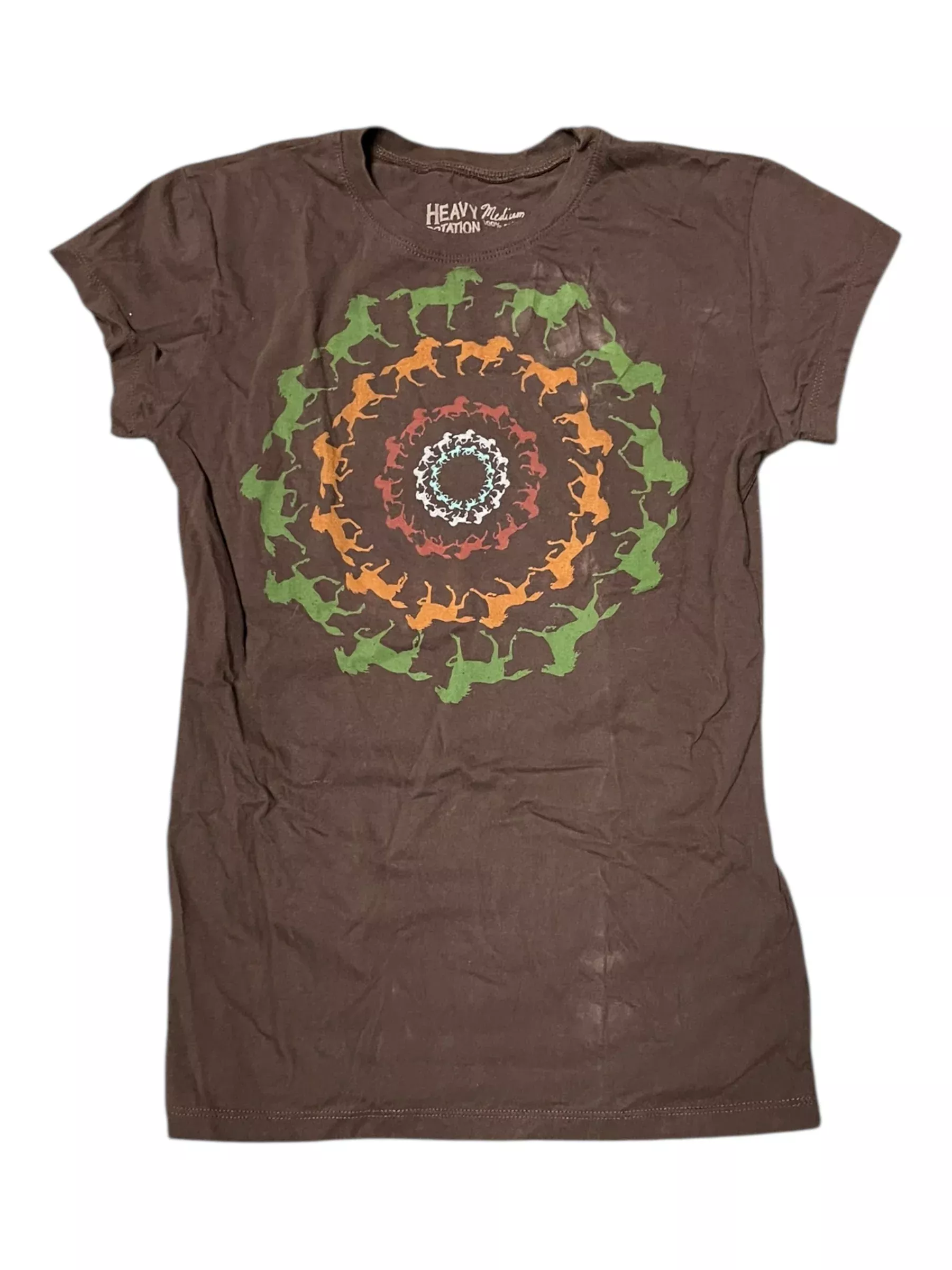 Heavy Rotation Tee - Brown/Horse Print - M - USED