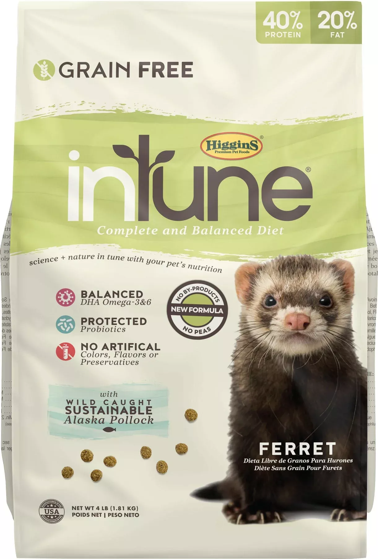 Higgins inTune Complete Diet Ferret Food, 4 lb