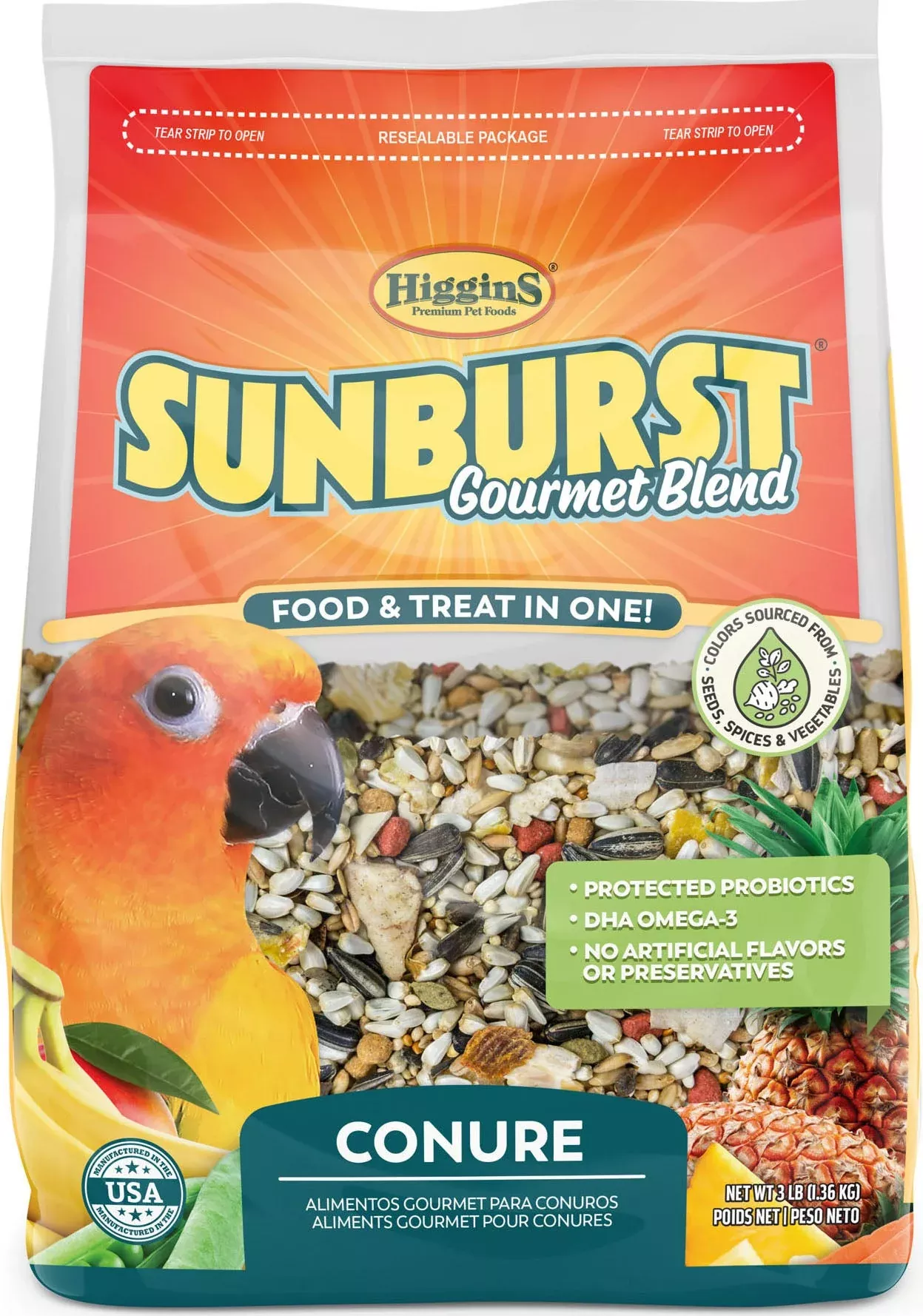 Higgins Sunburst Gourmet Blend Conure Food 3 lb