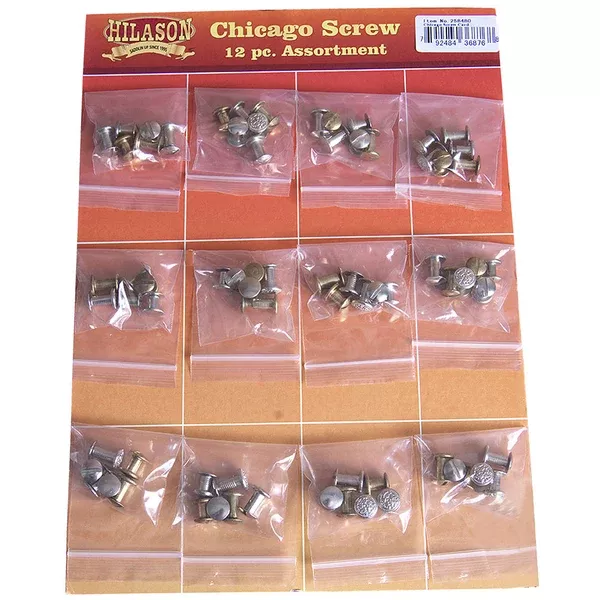 HILASON 12-Piece Assorted Chicago Screw Set