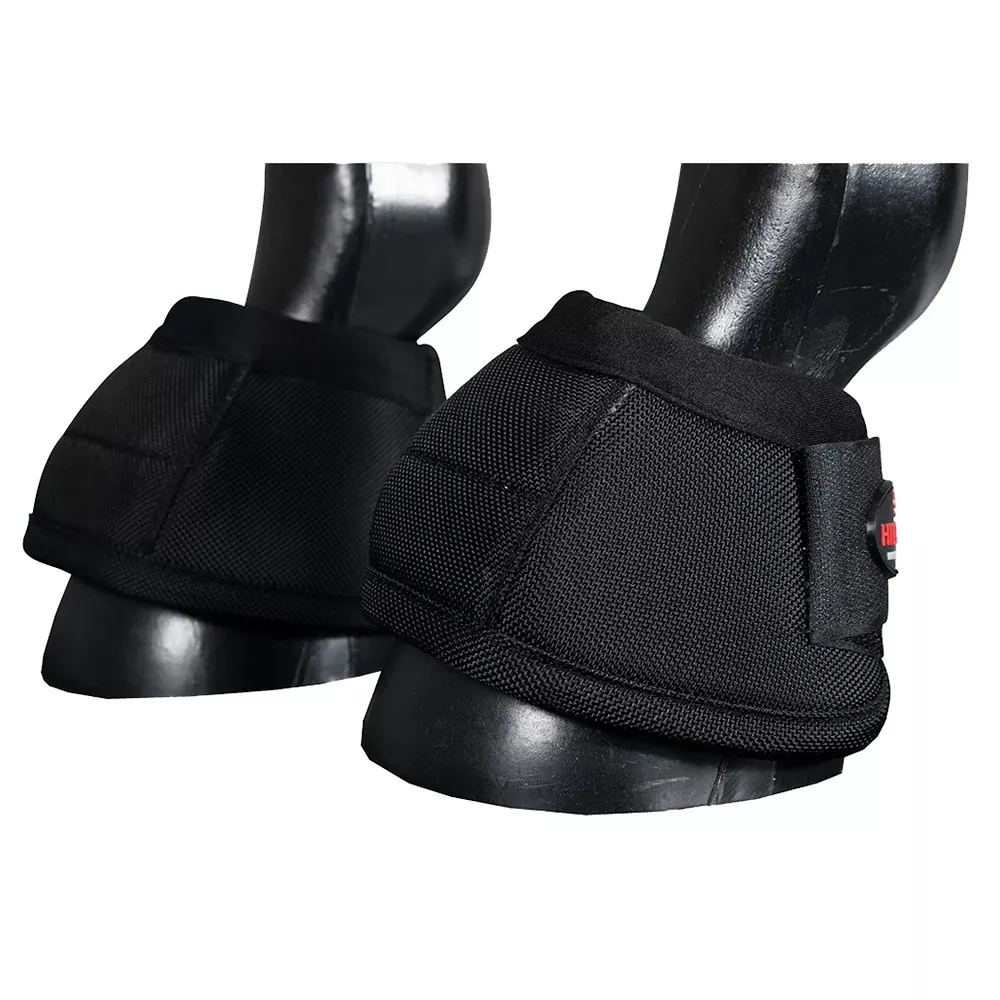 HILASON Ballistic Overreach Bell Boots for Horses Protective, Shock Absorbing, Durable & Comfortable Quick Wrap Hook Loop