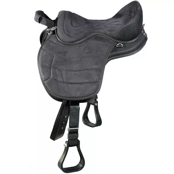 HILASON Horse Bareback Saddle Pad Anti Slip Base Suede Leather Tan