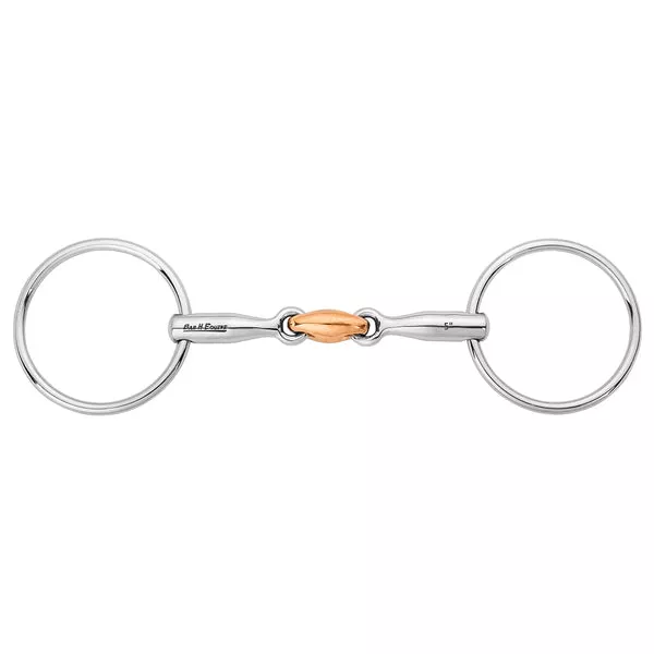 HILASON O Ring Bit Western Horse Equestrian Loose Copper Link Solid Mouthpiece 5"