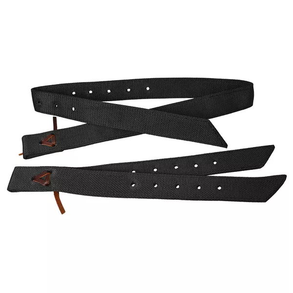 Hilason Premium Double Nylon Cinch Tie Strap And Off Billet Set - Black