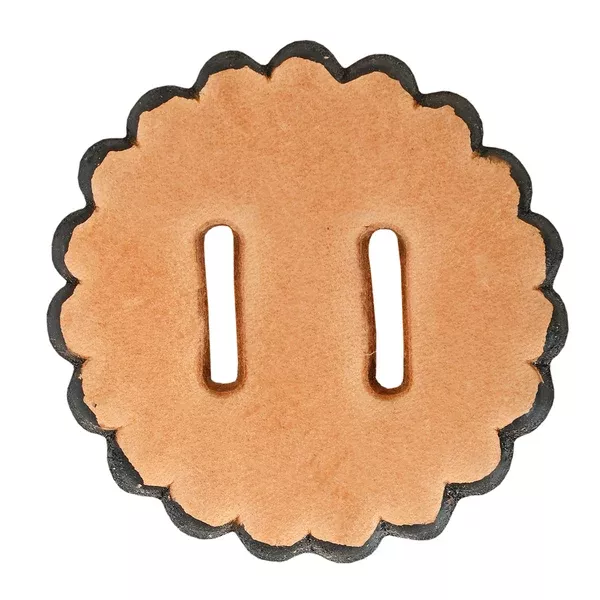 Hilason Slotted Scalloped Leather Rosette Concho Saddle Tack Tan 2"