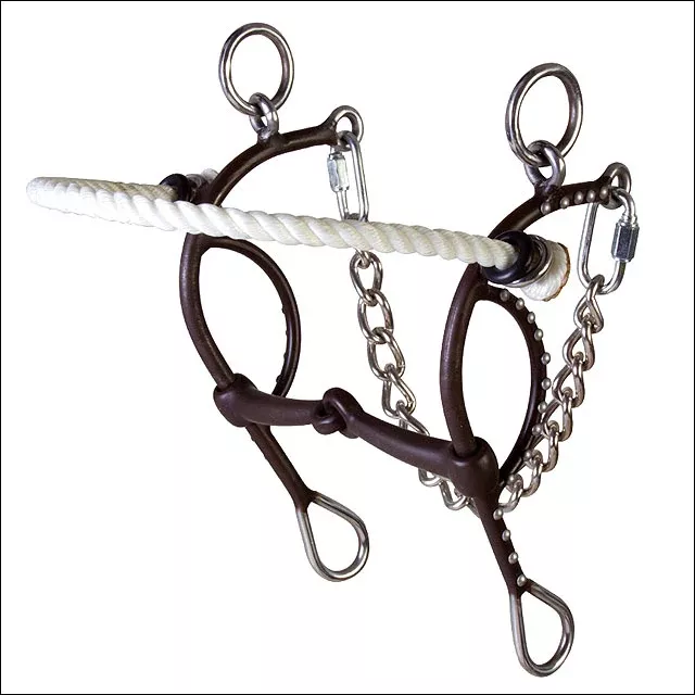 Hilason Western Horse Mouth Stainless Steel Ring Combo Snaffle Hackamore Bit