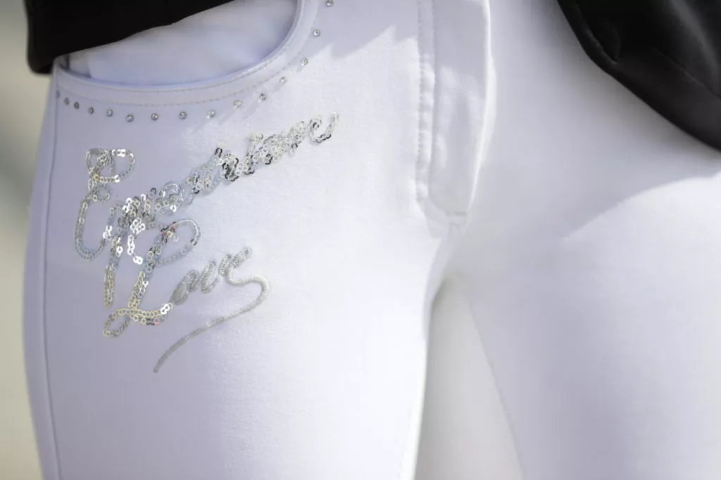 HKM Rimini Crystal Breeches Full Seat White